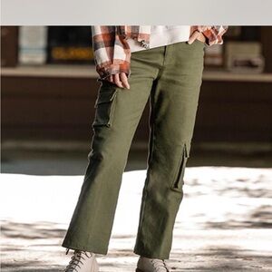 Altar'd State Olive Green Cargo Boot Cut Pants